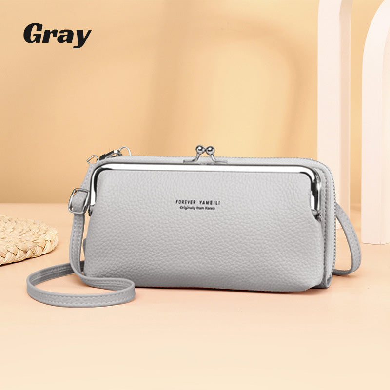 Bolsa multifuncional de cuero PU para teléfono móvil Bolsa de hombro Crossbody