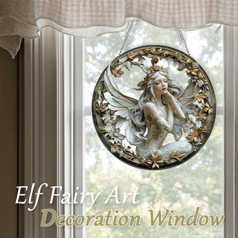 Elfo Hada Arte Decoración Ventana