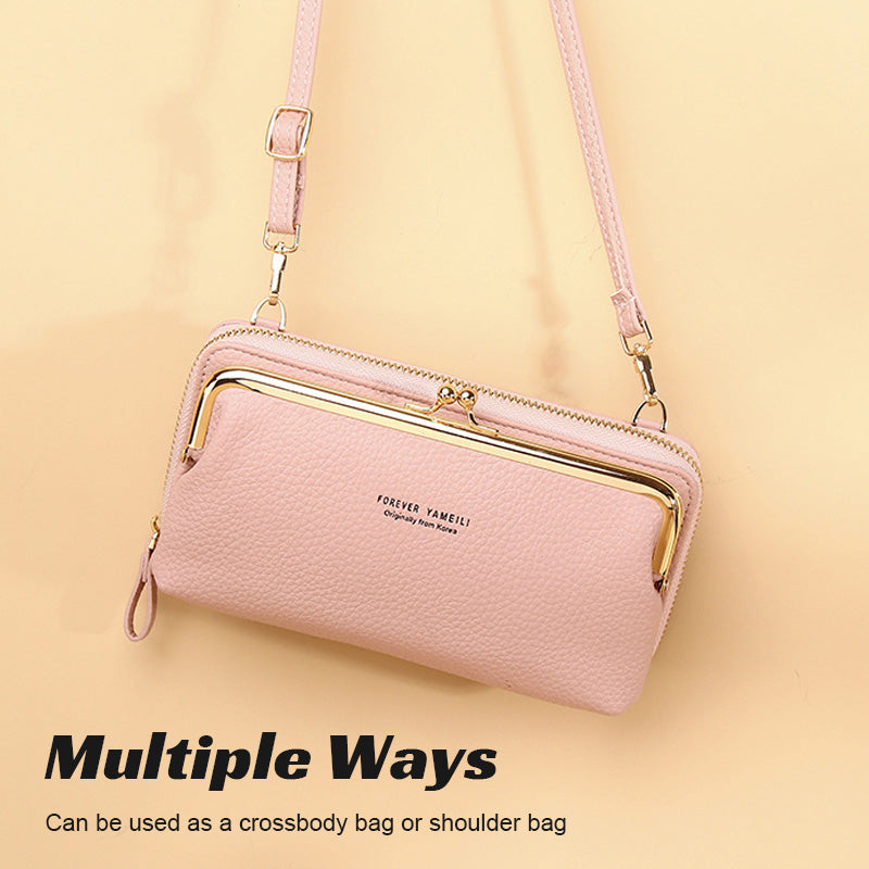 Bolsa multifuncional de cuero PU para teléfono móvil Bolsa de hombro Crossbody