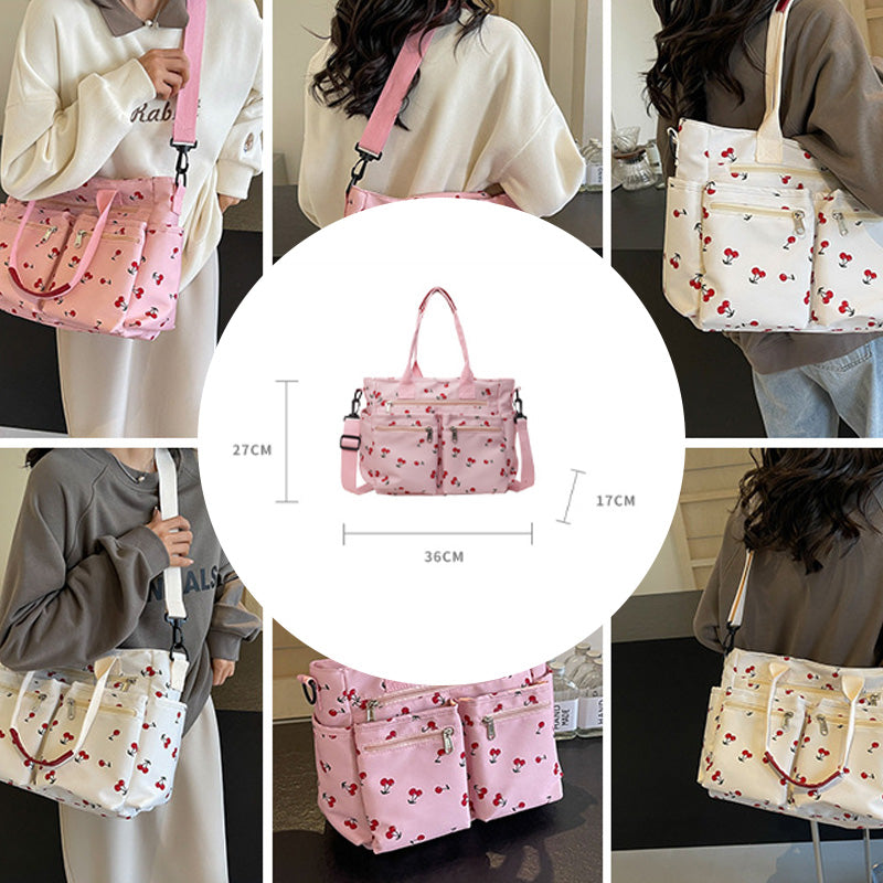 🍒Bolso tote con estampado de cerezas