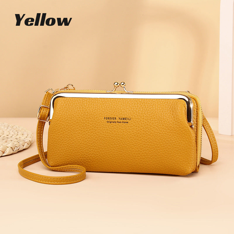 Bolsa multifuncional de cuero PU para teléfono móvil Bolsa de hombro Crossbody